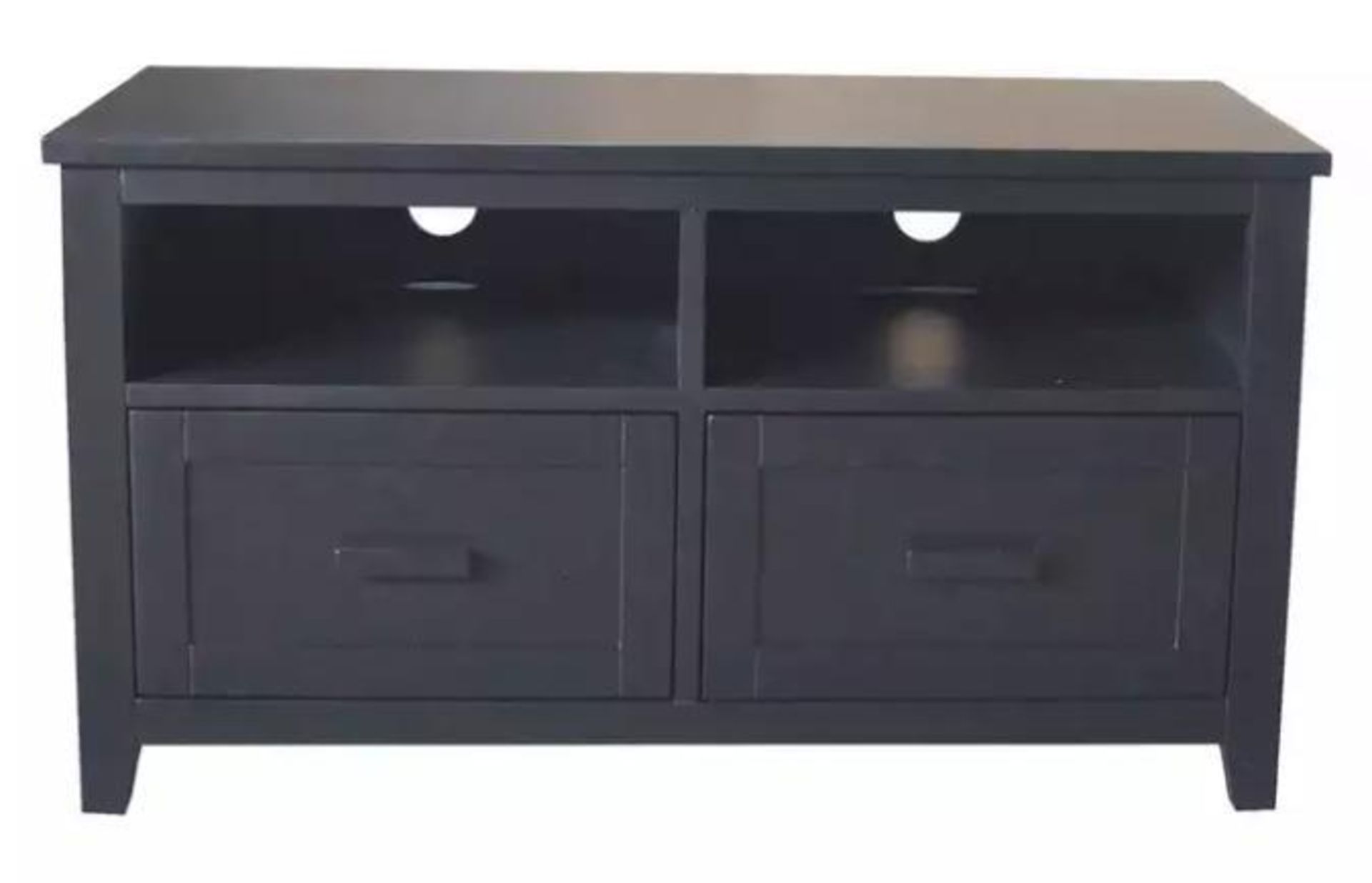 RRP £620 Boxed Fenton 2 Drawer Black Tv Stand