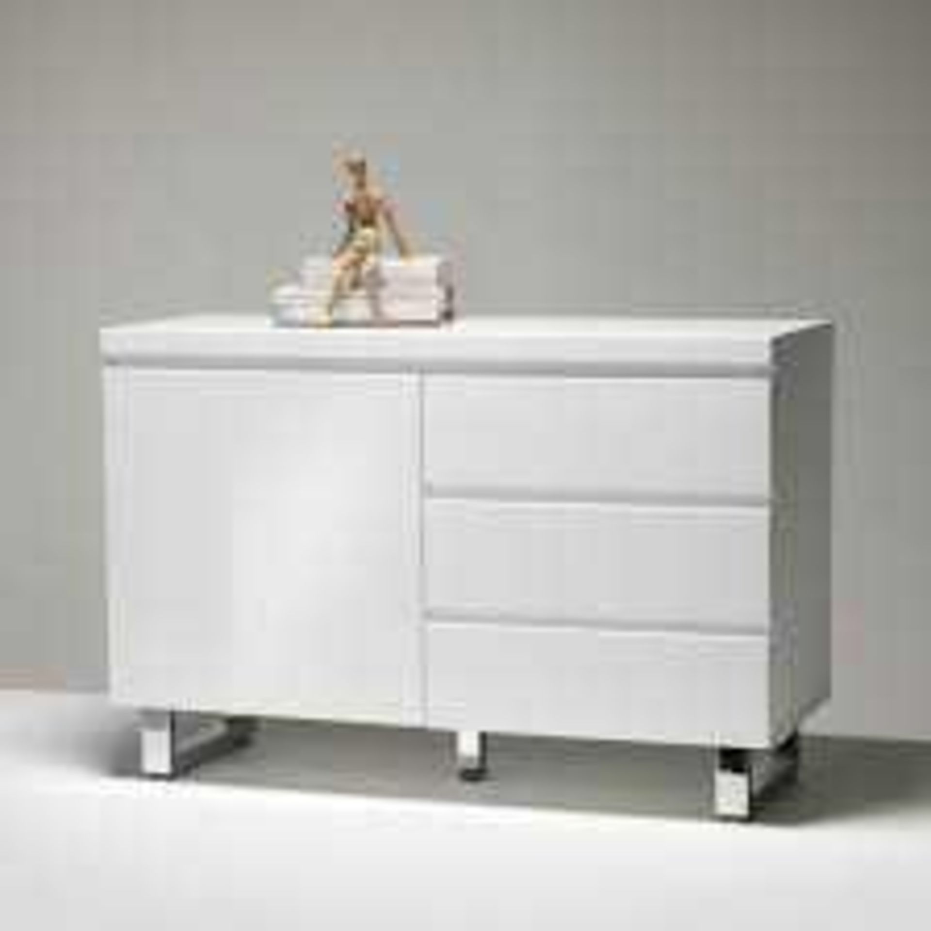 RRP £400 Boxed Furniture In Fashion Sydney Small 3 Drawer 1 Door Sideboard