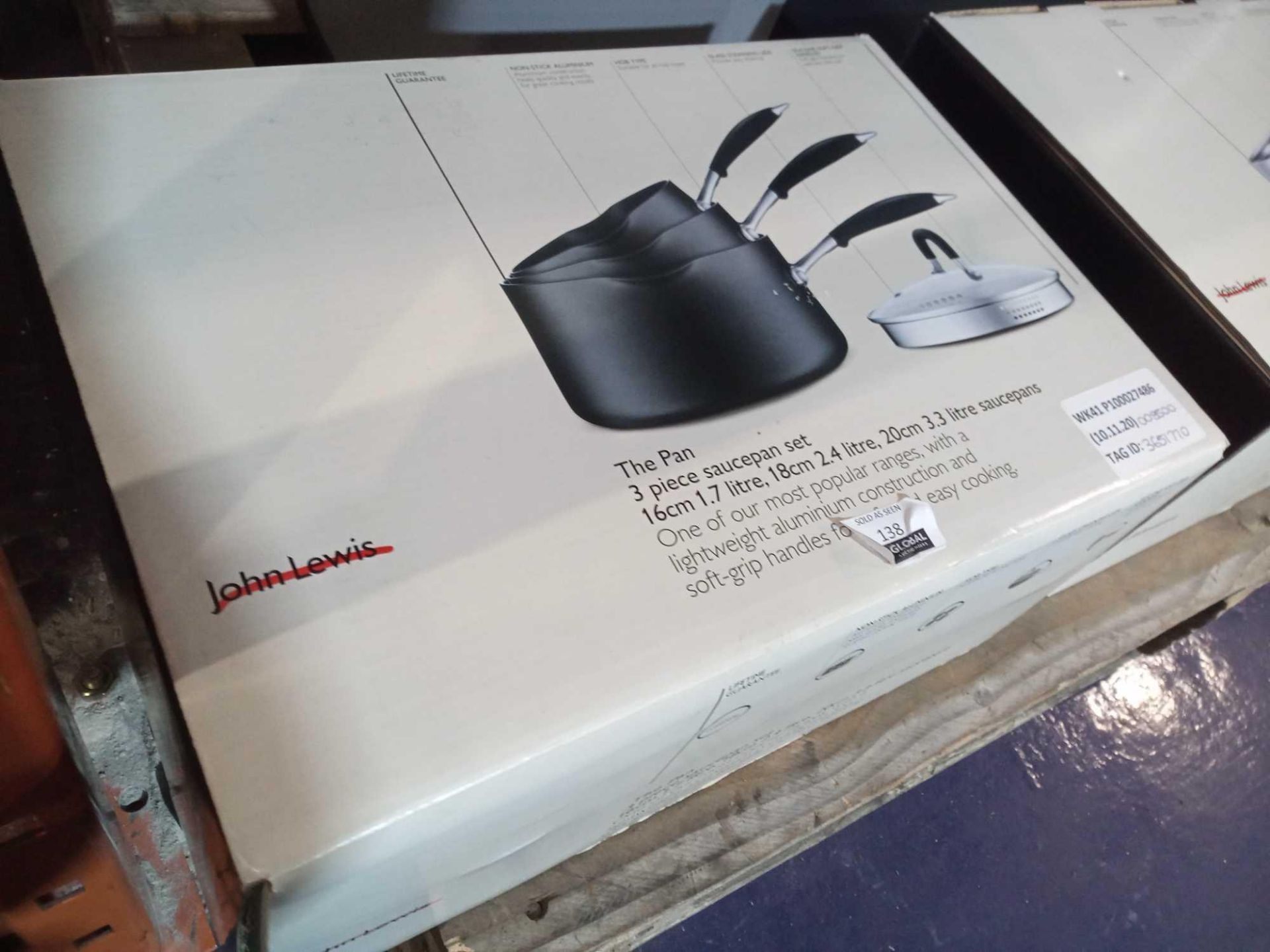 RRP £85 Boxed John Lewis The Pan Three-Piece Saucepan Set To Include 1.7 L 2.4 L And 3.3 L Saucepans