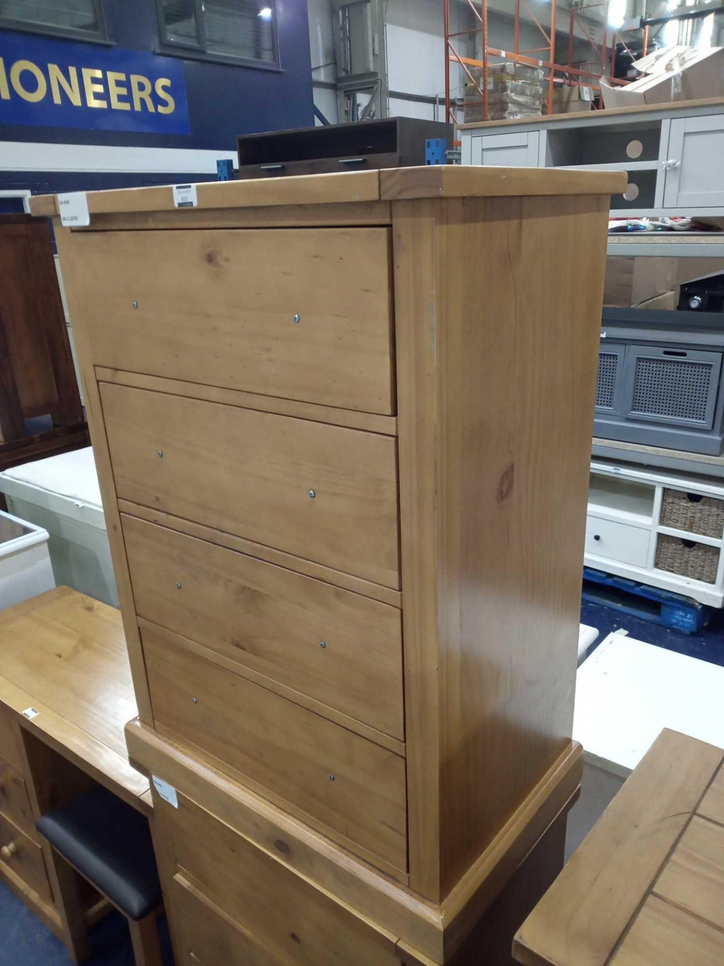 RRP £120 Each Light Wood 4-Drawer Chest Of Drawers