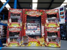 5 ITEMS – 4 X LUCKY SLOT 2 IN 1 COIN BANK & 1 X LUCKY SLOT ONE ARM BANDIT