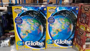 4 X BRAINSTORM TOYS 2 IN 1 GLOBE EARTH & CONSTELLATIONS