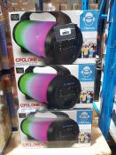 3 X IDANCE CYCLONE 400 BLUETOOTH PARTY SPEAKER WITH DISCO LIGHT