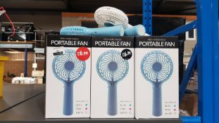 APPROX 25 X RECHARGABLE PORTABLE FAN (RRP £6.99 EACH)