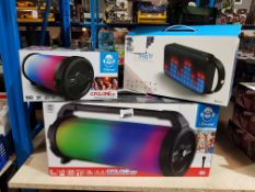 3 ITEMS – 1 X IDANCE CYCLONE 300 DISCO LIGHT BLUETOOTH SPEAKER, 1 X CYCLONE 1000X PARTY DISCO