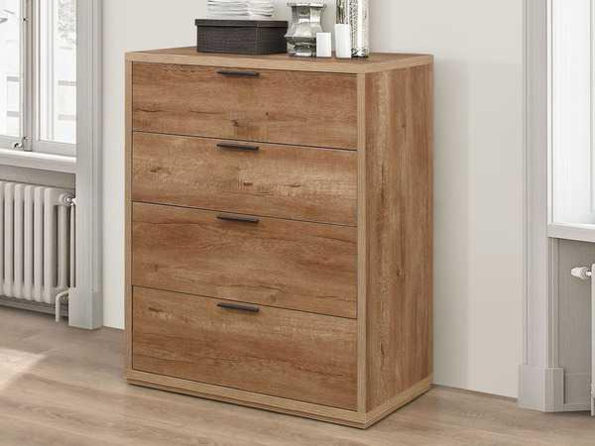 RRP £195 Boxed Natur Pur Clitheroe 4 Drawer Chest Of Drawers