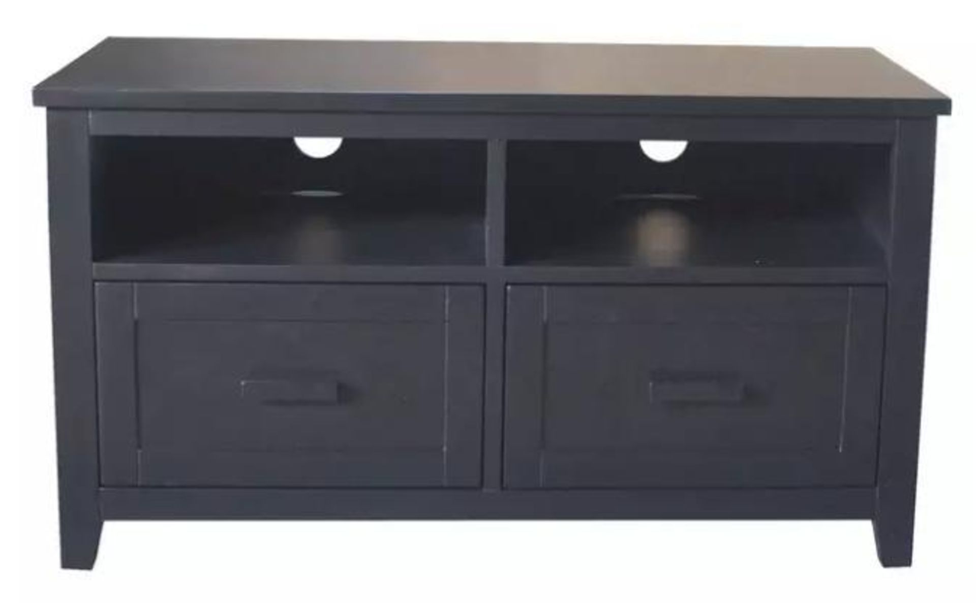 RRP £620 Boxed Brand New Fenton 2 Drawer Tv Black Tv Stand