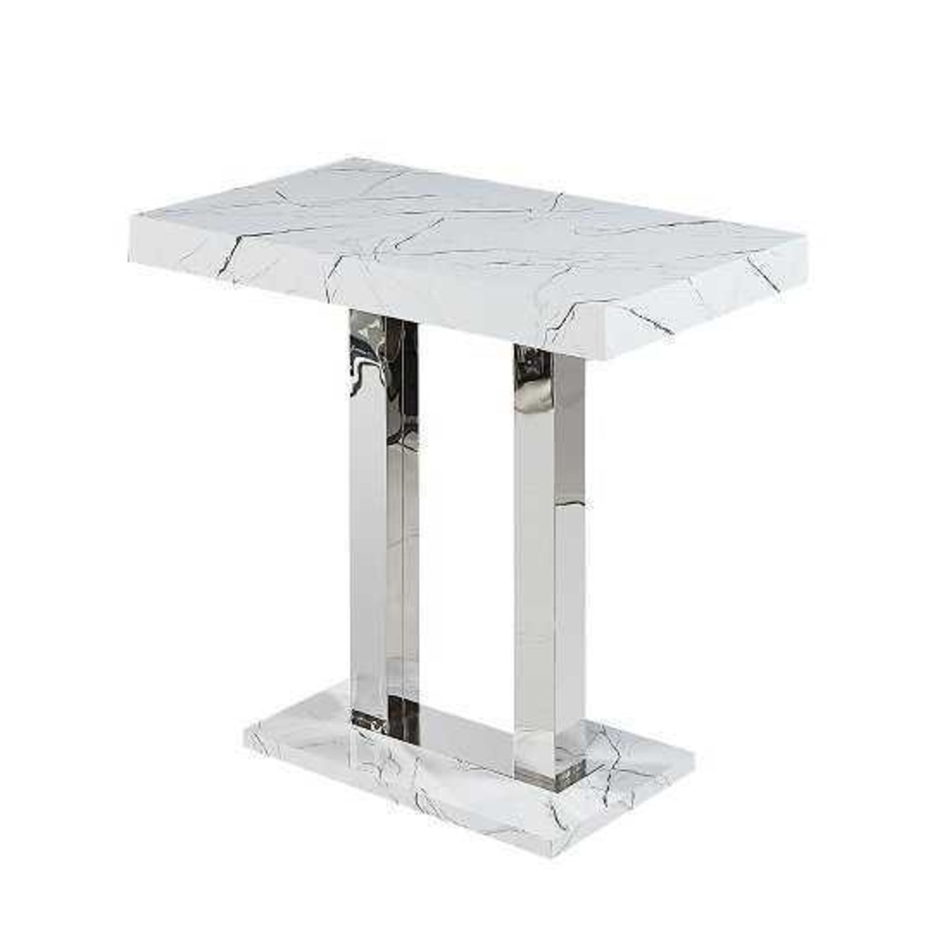 RRP £280 Boxed Furniture In Fashion Vida Marble Effect Bar Table