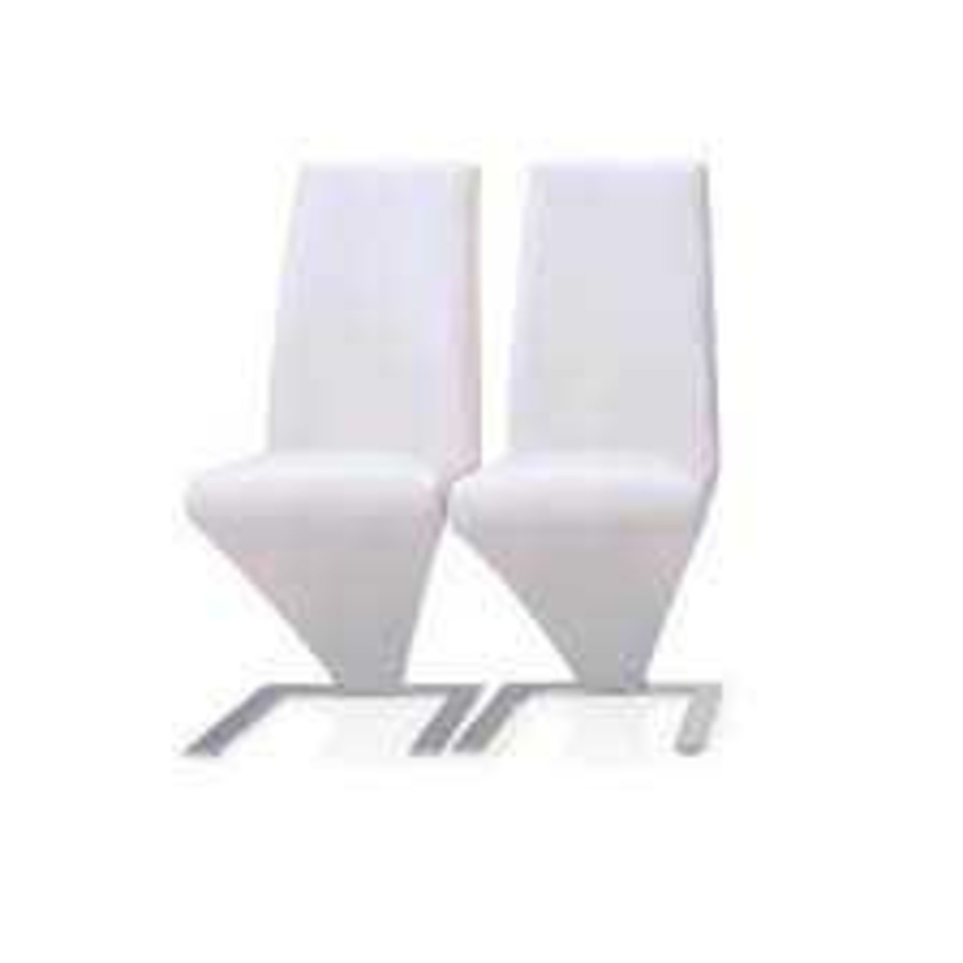RRP £190 Boxed Furniture In Fashion Set Of 2 Z Chairs In White