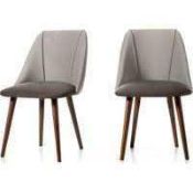 Rrp £249 Set Of 2 Lule Dining Chairs (In Need Of Attention)