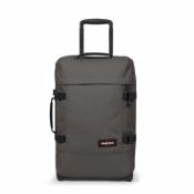 RRP £110 Eastpak Grey Striped Luggage Bag With Wheels