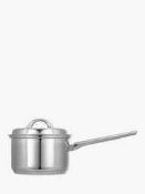 RRP £50 Boxed John Lewis Classic 18Cm 2L Saucepan With Lid