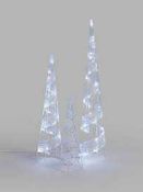 RRP £75 Boxed John Lewis Indoor And Outdoor Three Cones With Ice White Led Twinkles