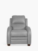 RRP £2100 Parker Knoll Fashion Designer Grey Leather Automatic Powered Supply Reclining Chair (Small