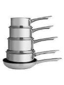 RRP £90 Boxed John Lewis Shine 5-Piece Saucepan Set