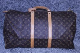 RRP £1,500 Louis Vuitton Keepall 55 Travel Bag, Brown Monogram Coated Canvas, 55X28X25Cm (Production