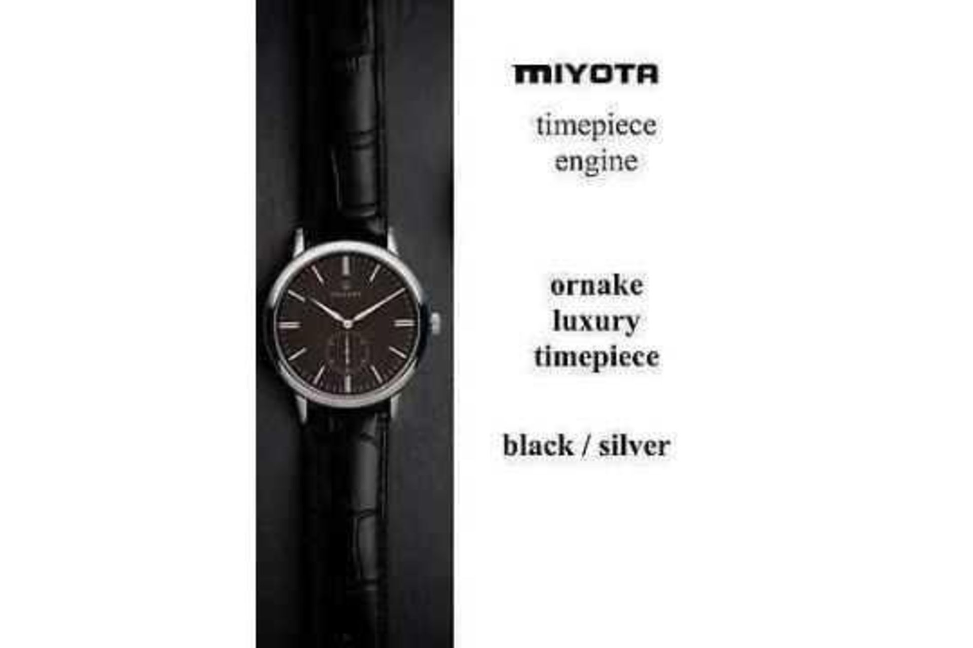 RRP £300. Boxed Ornake Miyota Movement Luxury Timepiece Silver And Black Watch (Upmarket Large Prese - Image 2 of 4