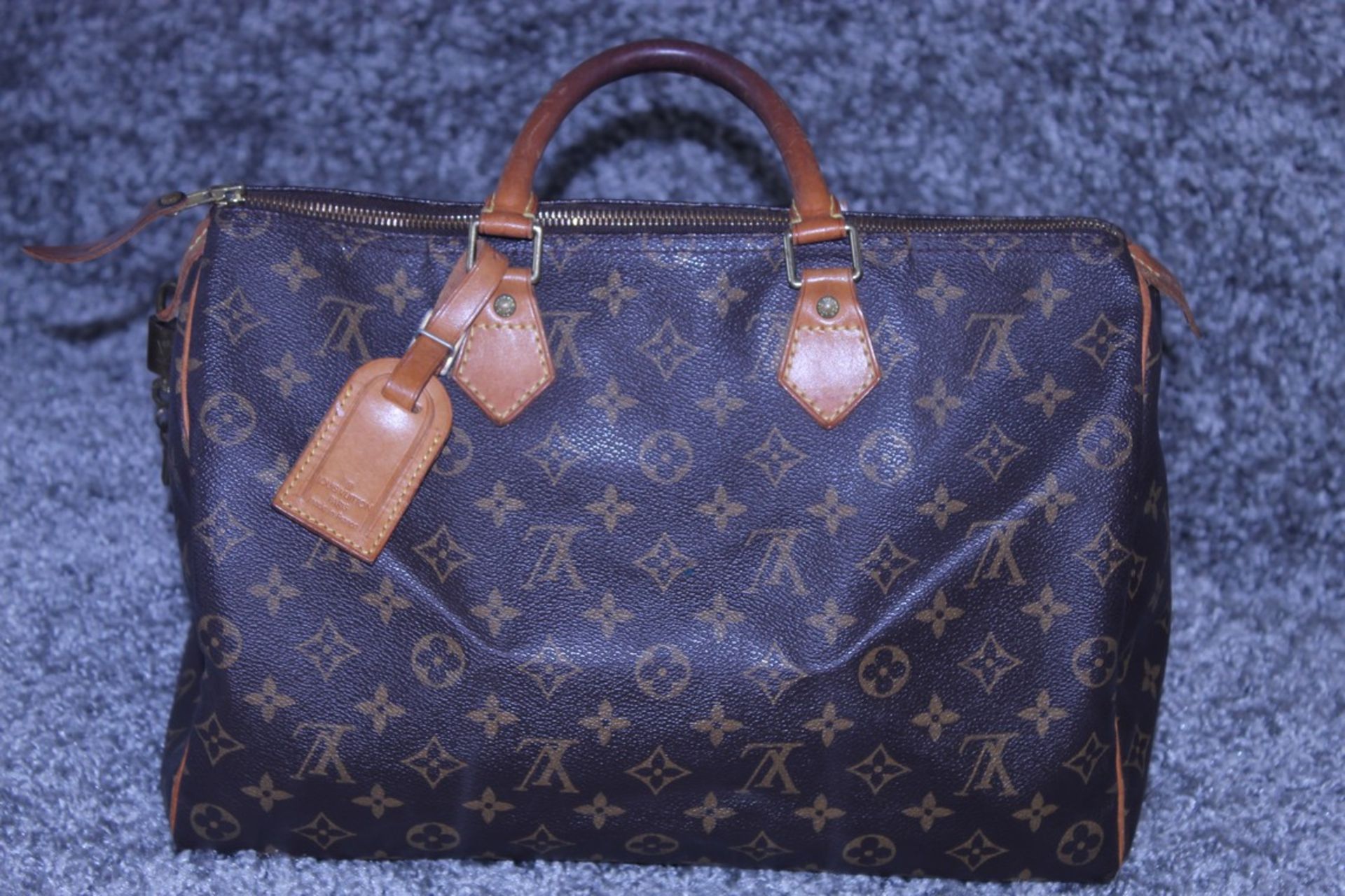 RRP £1150 Louis Vuitton Speedy Size 35 Brown Coated Canvas/Monogram Canvas Vachetta Strap Handled - Image 2 of 3