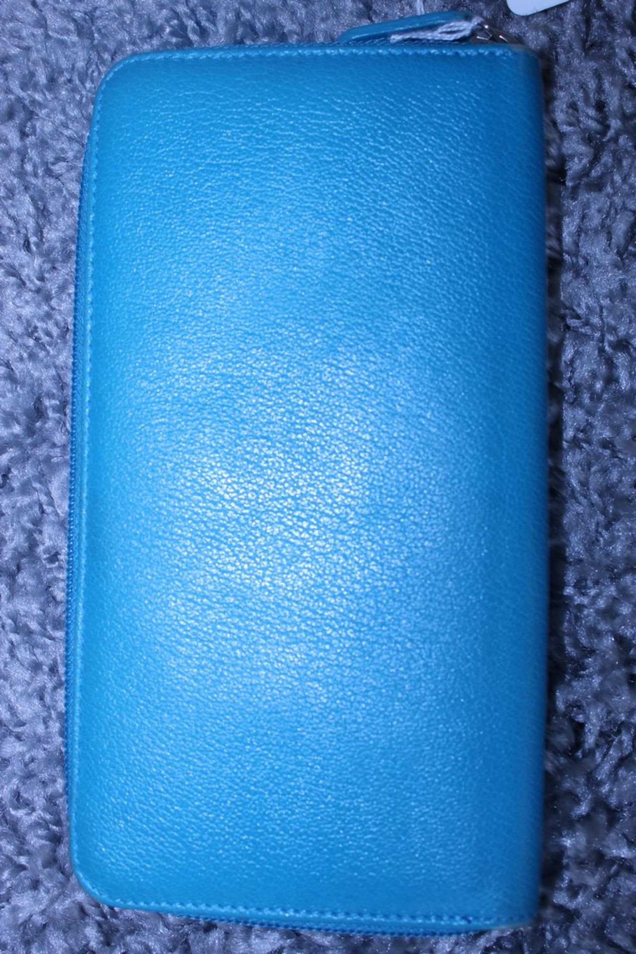 RRP £720 Chanel Jacket Embossed Wallet Blue Small Grained Calf Leather, Zip Around 20X11X3Cm ( - Image 2 of 3