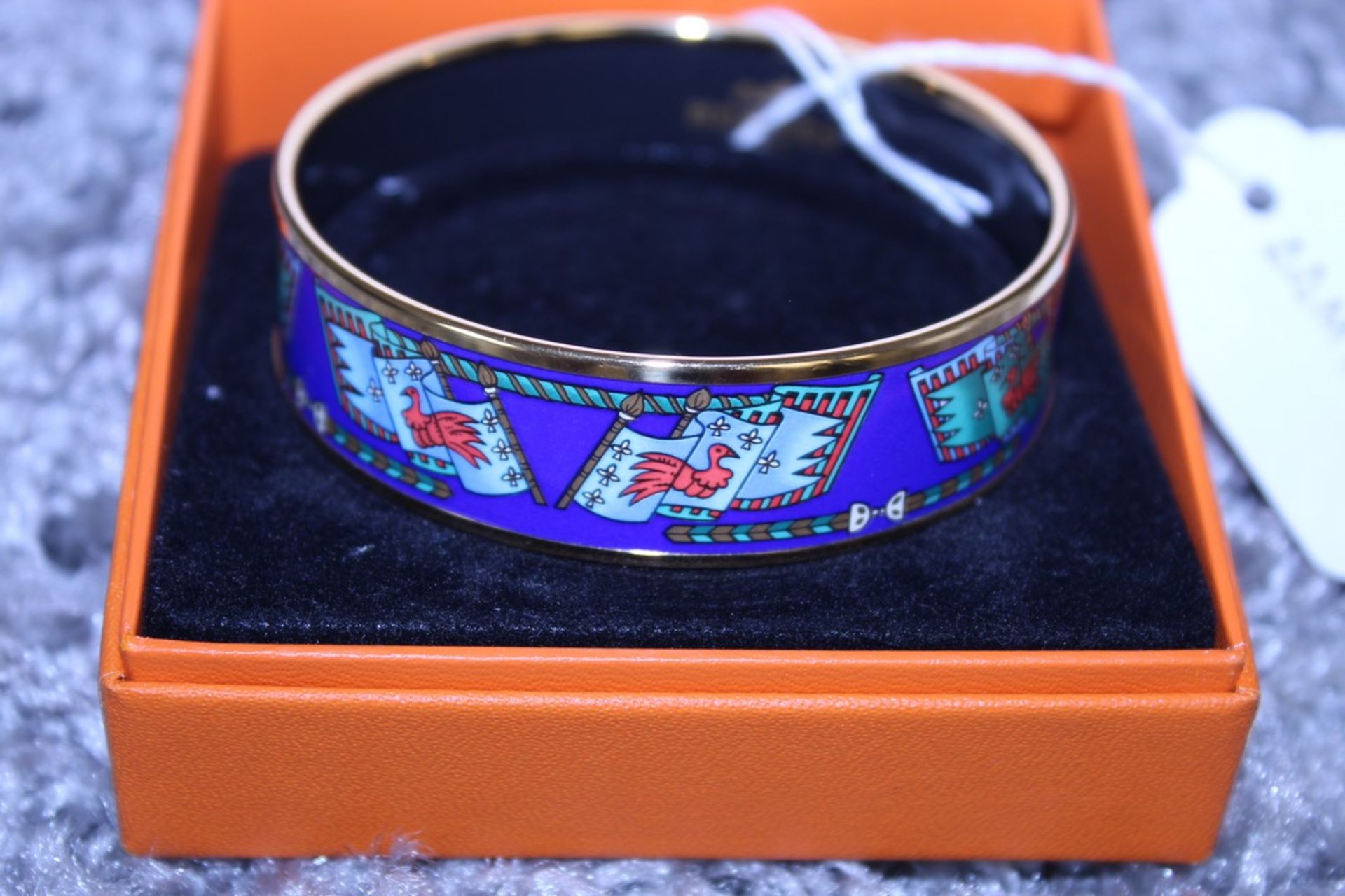 RRP £600 Hermes Enamel Bangle, Duck Flag Motif Blue/Red/Green 7Cm Diameter, Condition Rating Aa, ( - Image 2 of 3