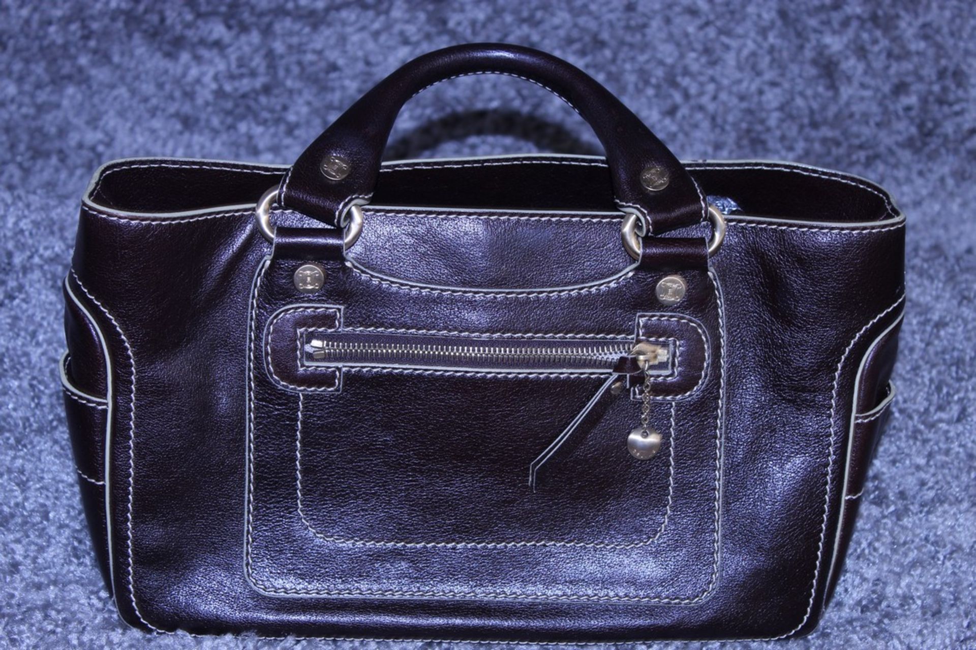 RRP £1,000 Celine Boogie Handbag, Brown Calf Small Grained Leather, Leather Handles, 22X30X13Cm (