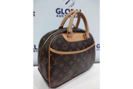 RRP £1450 Louis Vuitton Trouville Brown Coated Canvas Monogram Canvas Vachetta Golden Brass