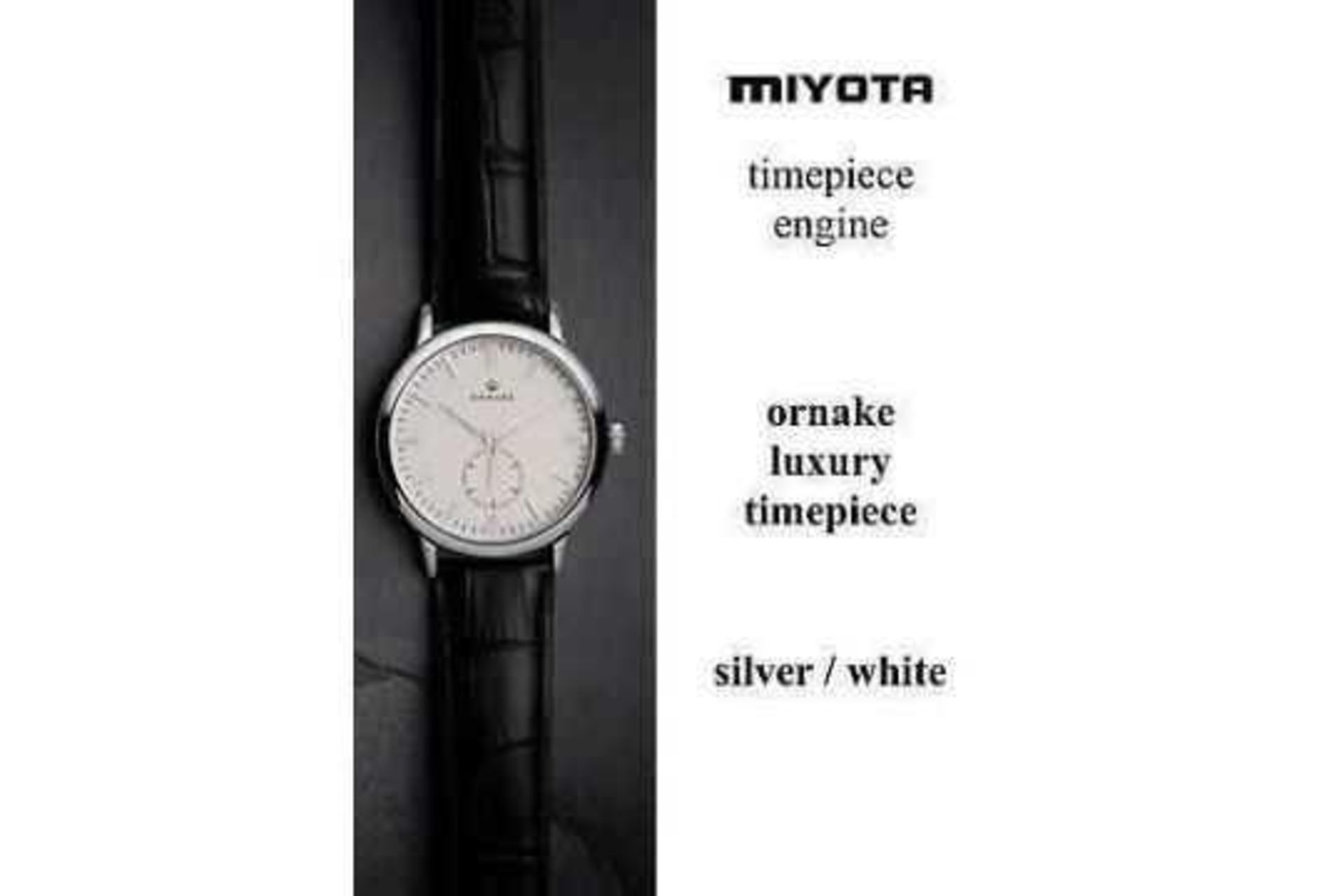 RRP £300. Boxed Ornake Miyota Movement Luxury Timepiece Silver And White Watch (Upmarket Large Prese - Image 2 of 4