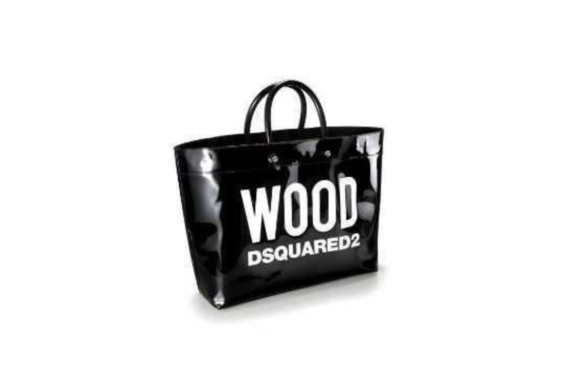 RRP £200 Dsquared2 Wood Black Pvc Tote Bag