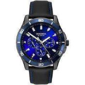 RRP £150 Boxed Constantine Weisz Men's Rubber Blue Strap Timepiece Watch