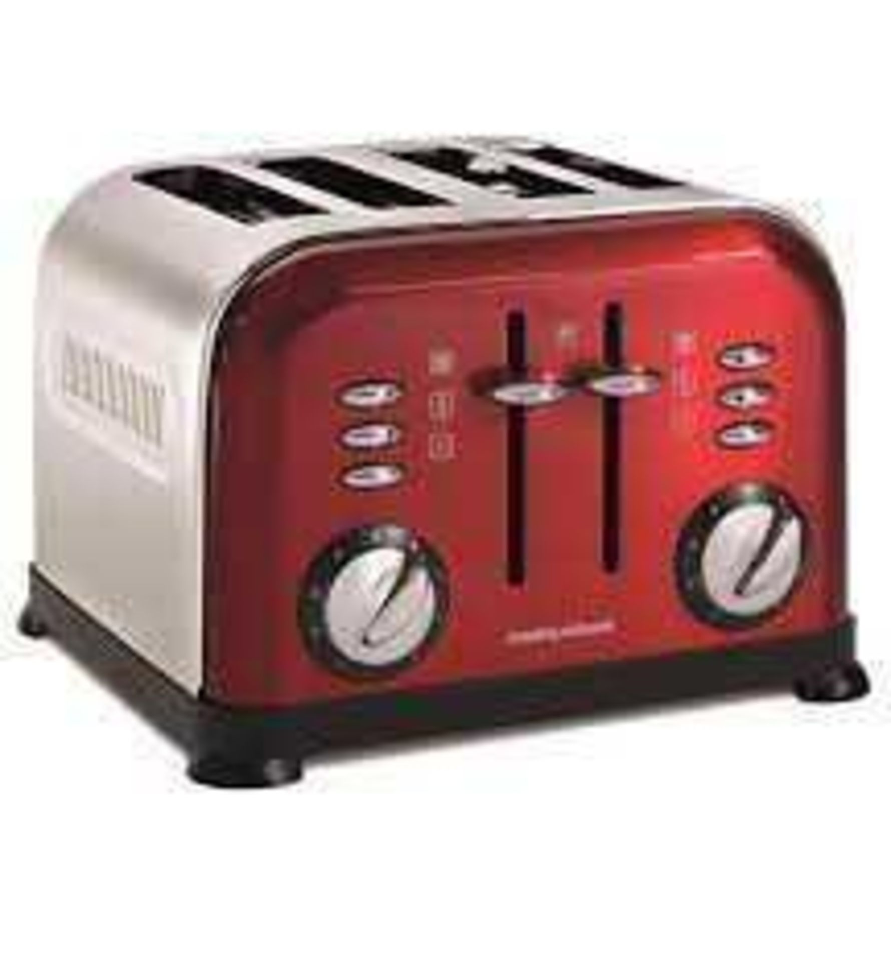 Combined RRP £120 Lots Of Contain Boxed Morphy Richards Evoke 4-Slice Toaster In Red And A Boxed Rus