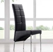 RRP £500 Lot To Contain 4 Vesta Studded Faux Leather Dining Room Chair 2 In Black 2 In Taupe