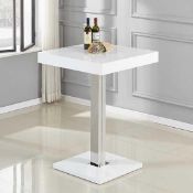 RRP £300 Boxed Designer Topaz Bar Table In White