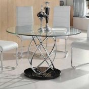 RRP £175 Boxed Designer Marseille Sofa Table With Chrome Metal Frame
