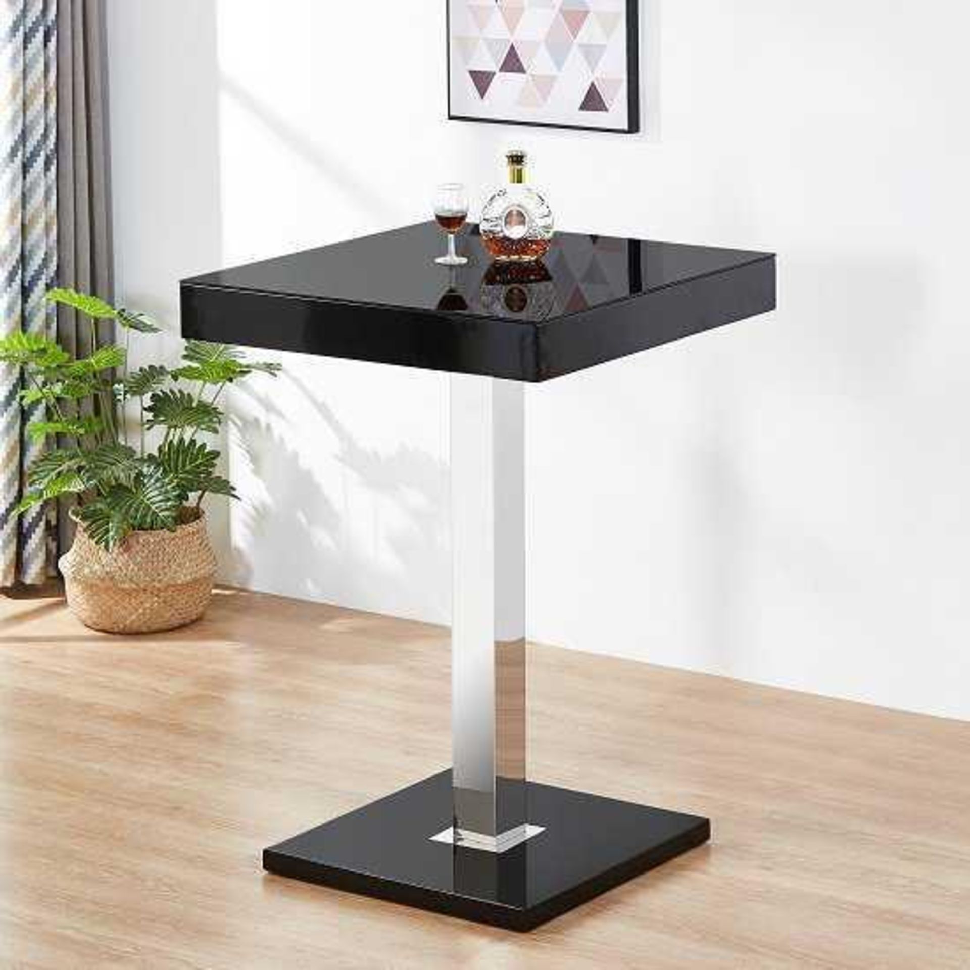 RRP £300 Boxed Designer Topaz Bar Table In Black