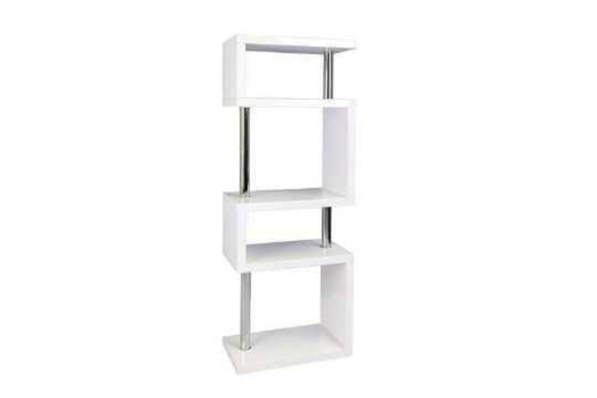 RRP £300 Boxed Miami Slim High Gloss Shelving Unit White