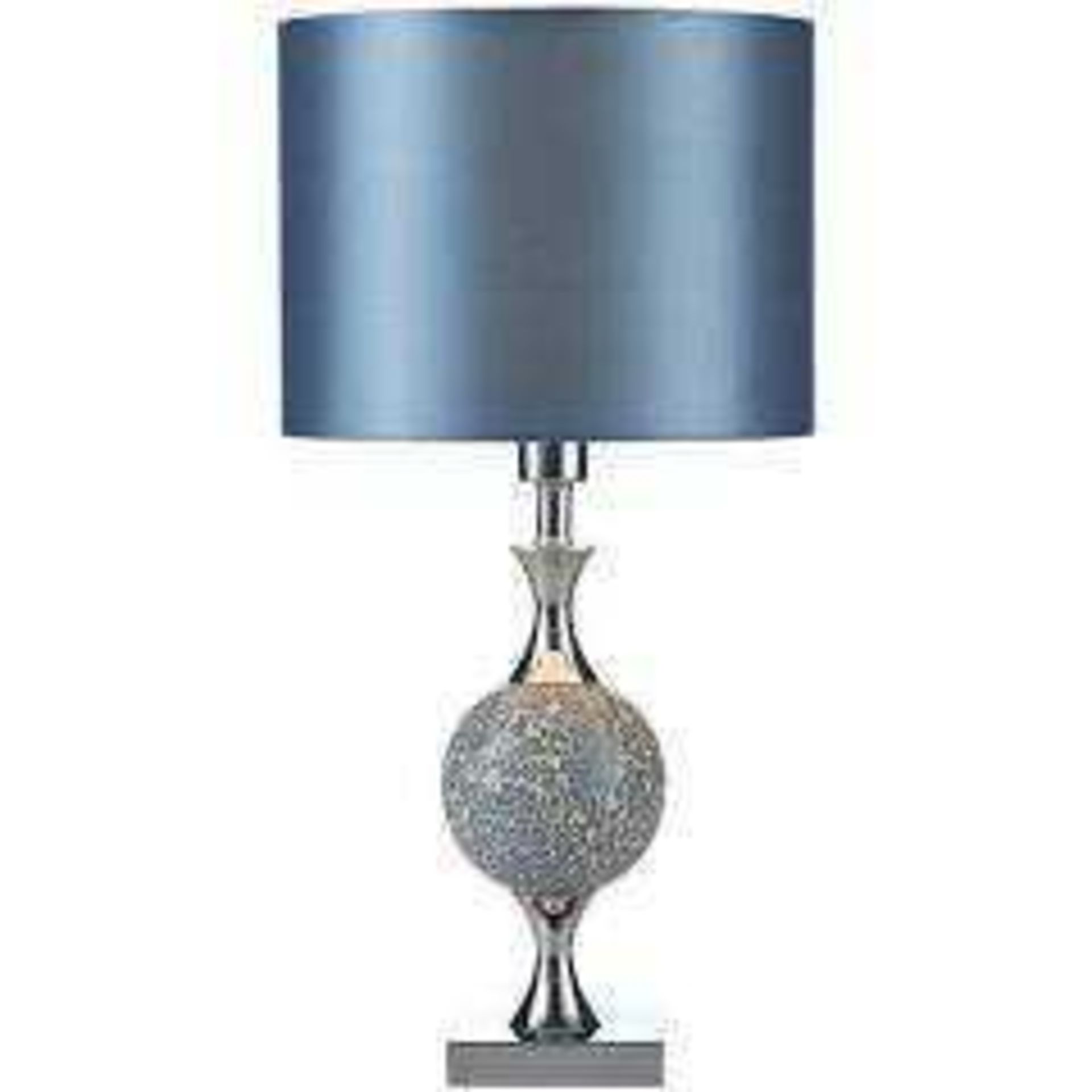 RRP £65 Boxed Designer Blue Crackle Table Lamp