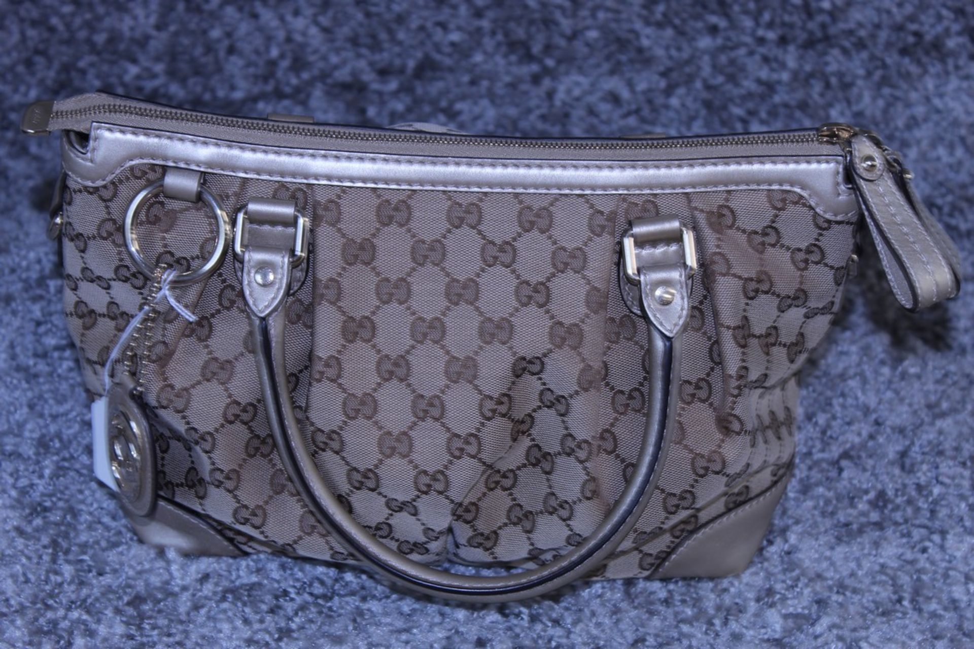 RRP £1,600 Sukey Top Handle Shoulder Bag, Beige/Brown Monogram Canvas, 28.5X22X12Cm (Production Code