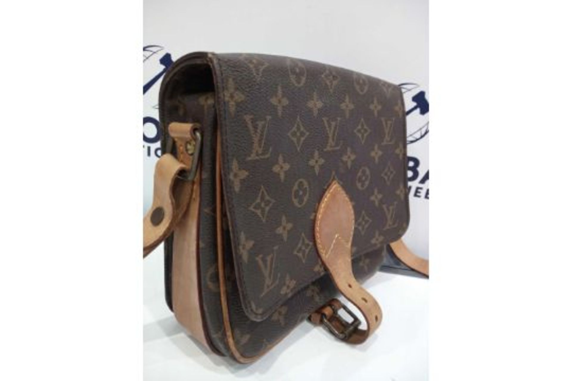 RRP £1200 Louis Vuitton Cartouchiere Mm Brown Coated Monogram Canvas Vachetta Golden Brass