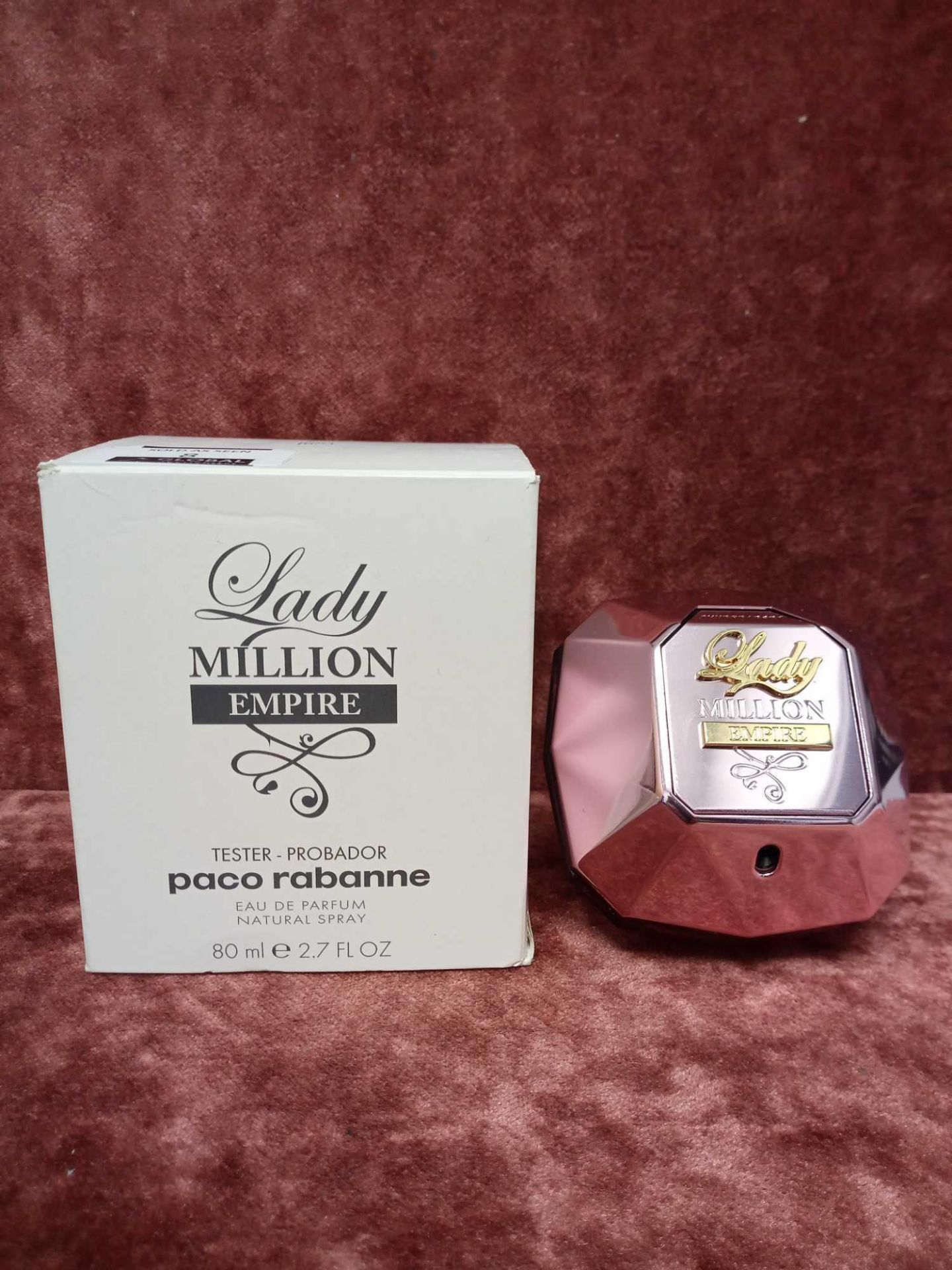 RRP £80 Boxed Paco Rabanne Lady Million Empire 80Ml Tester Eau De Parfums