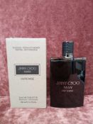 RRP £50 Boxed New Ex Tester Bottle 100Ml Jimmy Choo Man Intense Eau De Toilette