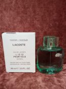 RRP £50 Boxed New Ex Tester 90Ml Bottle Of Lacoste Pour Elle Eau De Toilette Spray