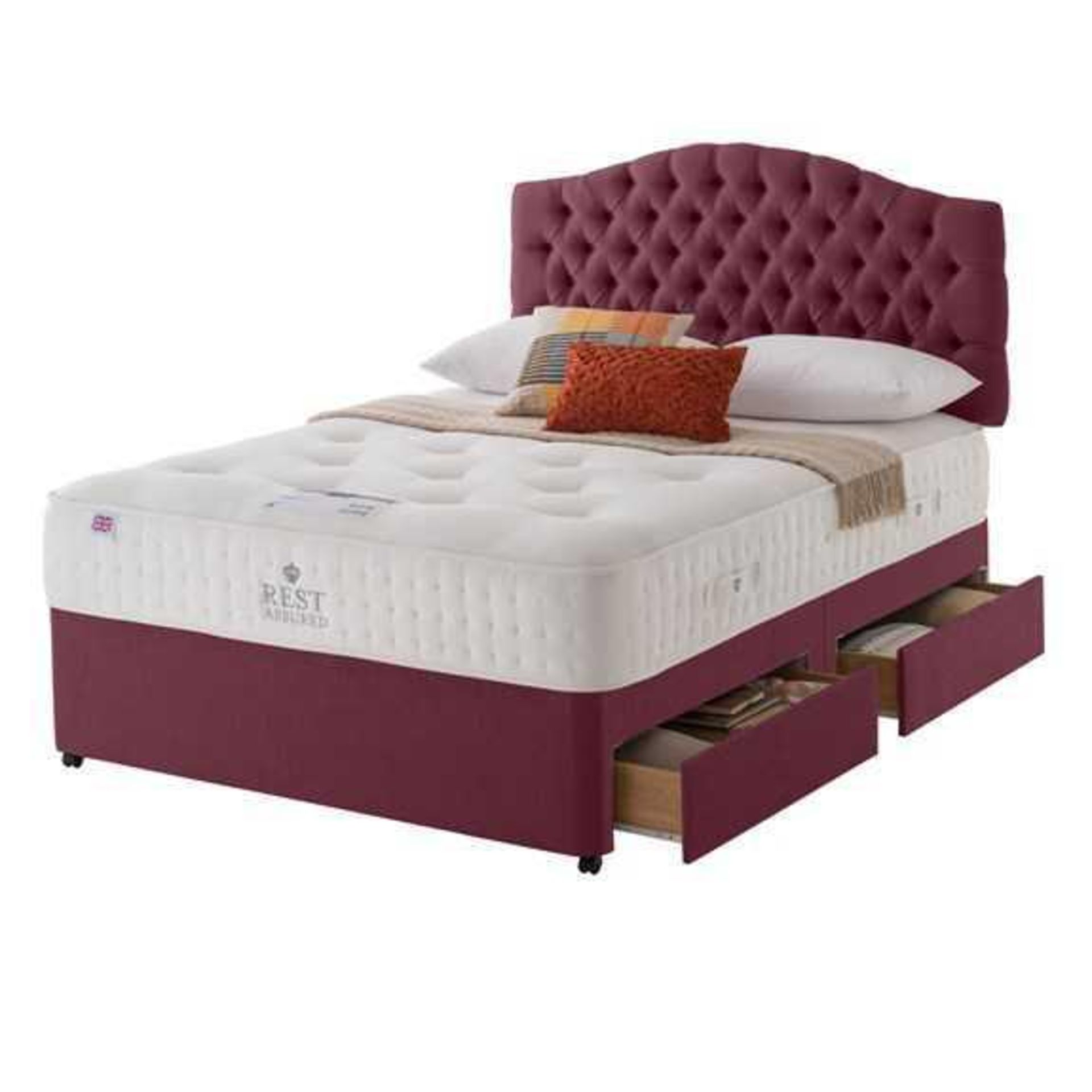 RRP £2100 Ex Showroom Rest Assured Natural Kesington Dermosan 5-Ft Divan Bed Base With Mattress