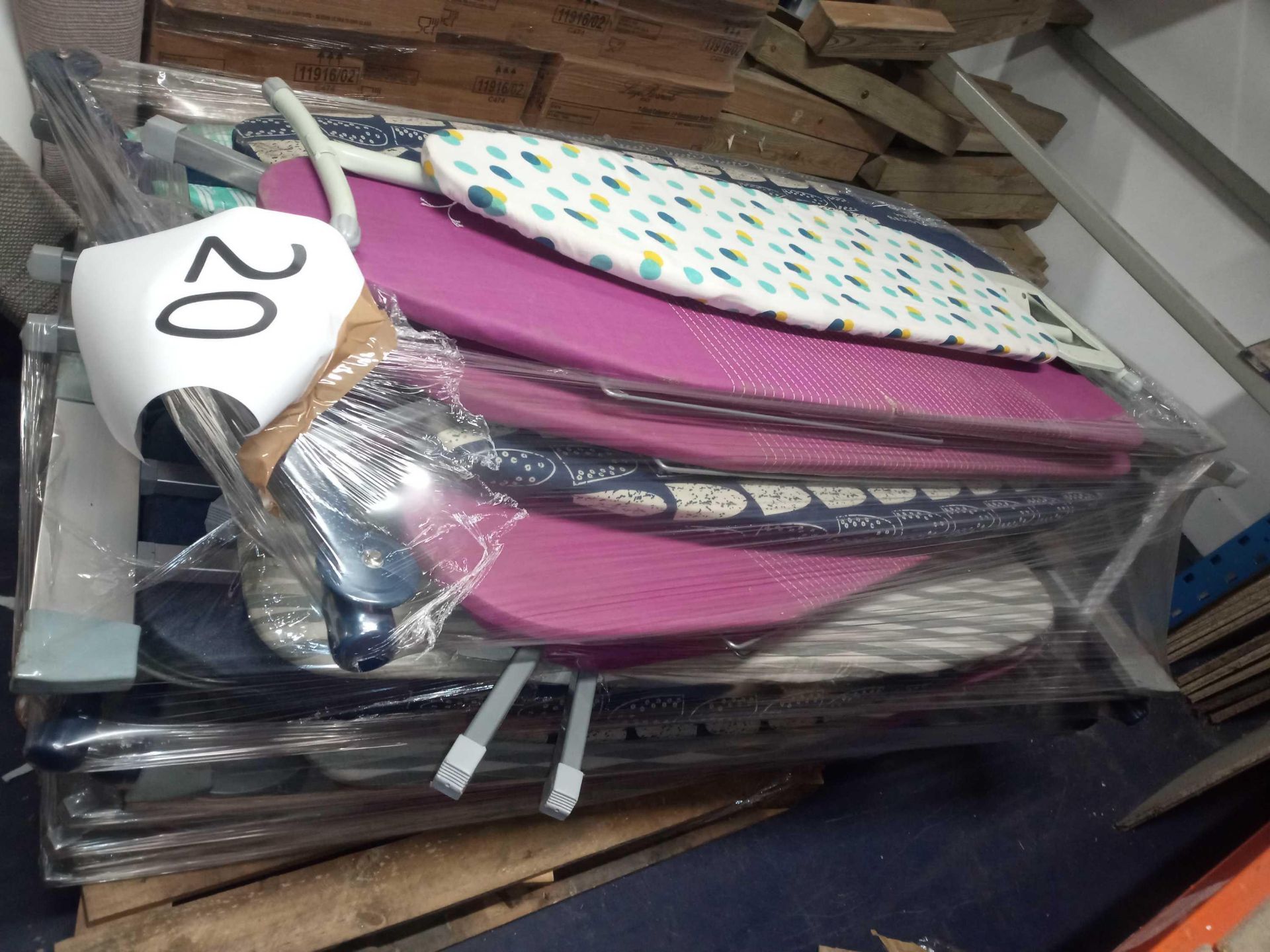 Pallet To Contain A Large Assortment Of Ironing Boards