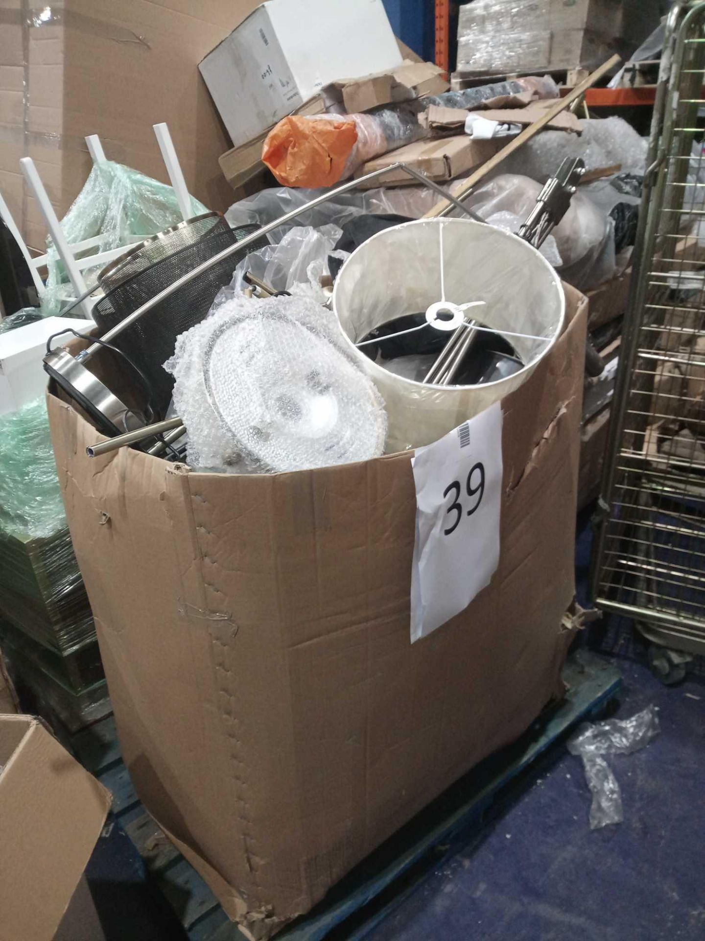 Pallet To Include Assorted John Lewis Homeware Items To Contain Assorted Lighting Items Bins And Ele