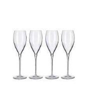 RRP £90 Lot To Contain 3 Boxed Jasper Conran Set Of 4 Davenport Crystal Glass Champagne Flutes
