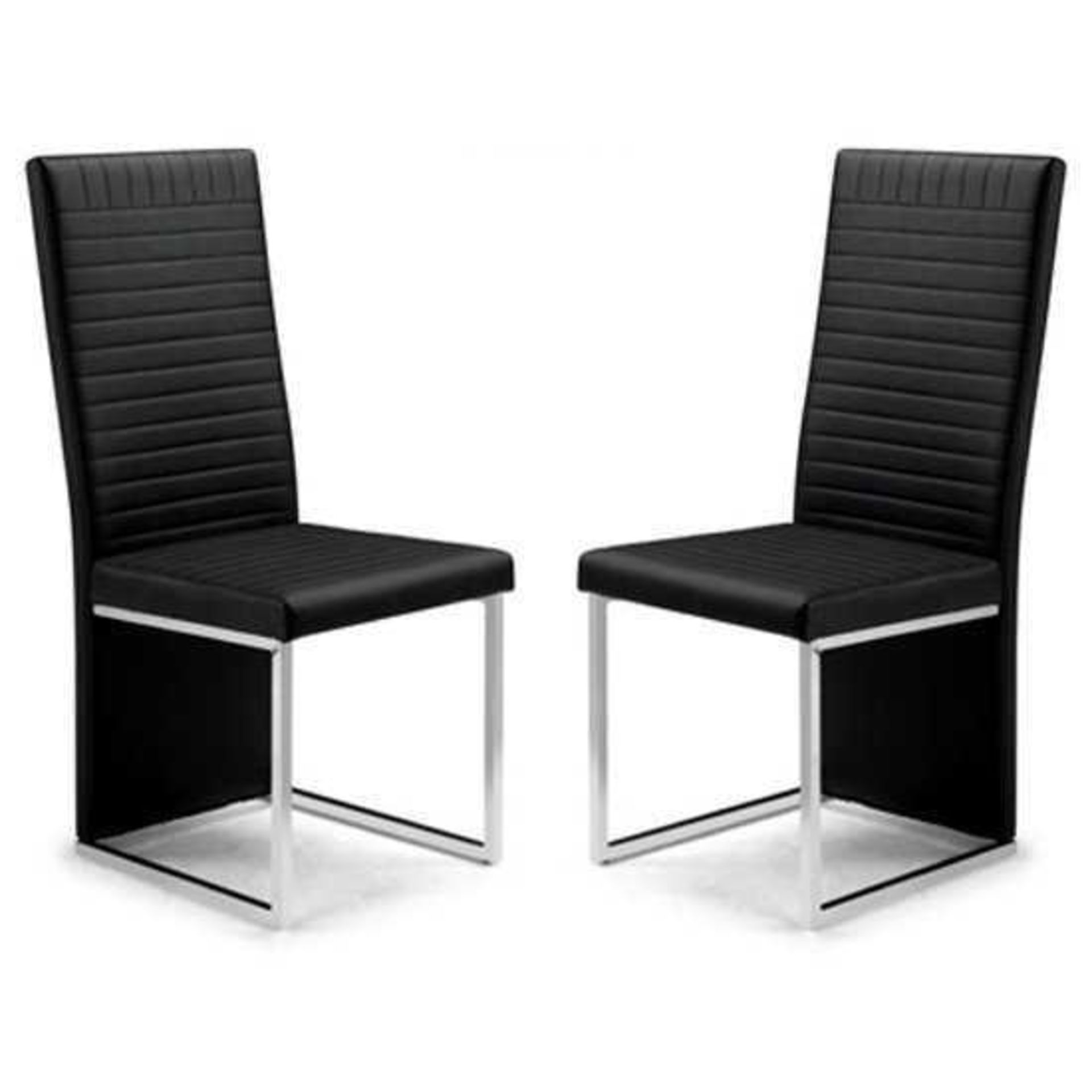 RRP £300. Boxed Brushed/Black Tempo Dining Chairs Set Of 4.