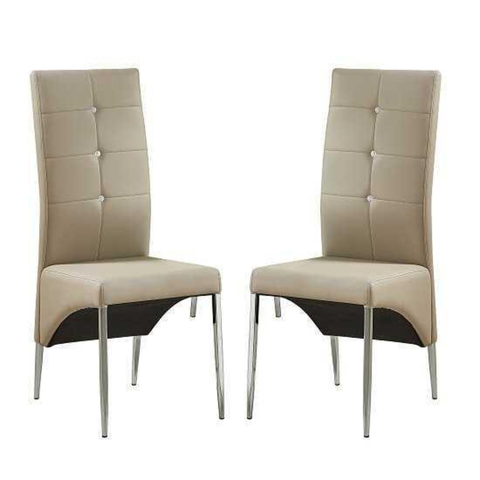 RRP £250. Boxed Taupe Vesta Dining Chairs Set Of 4