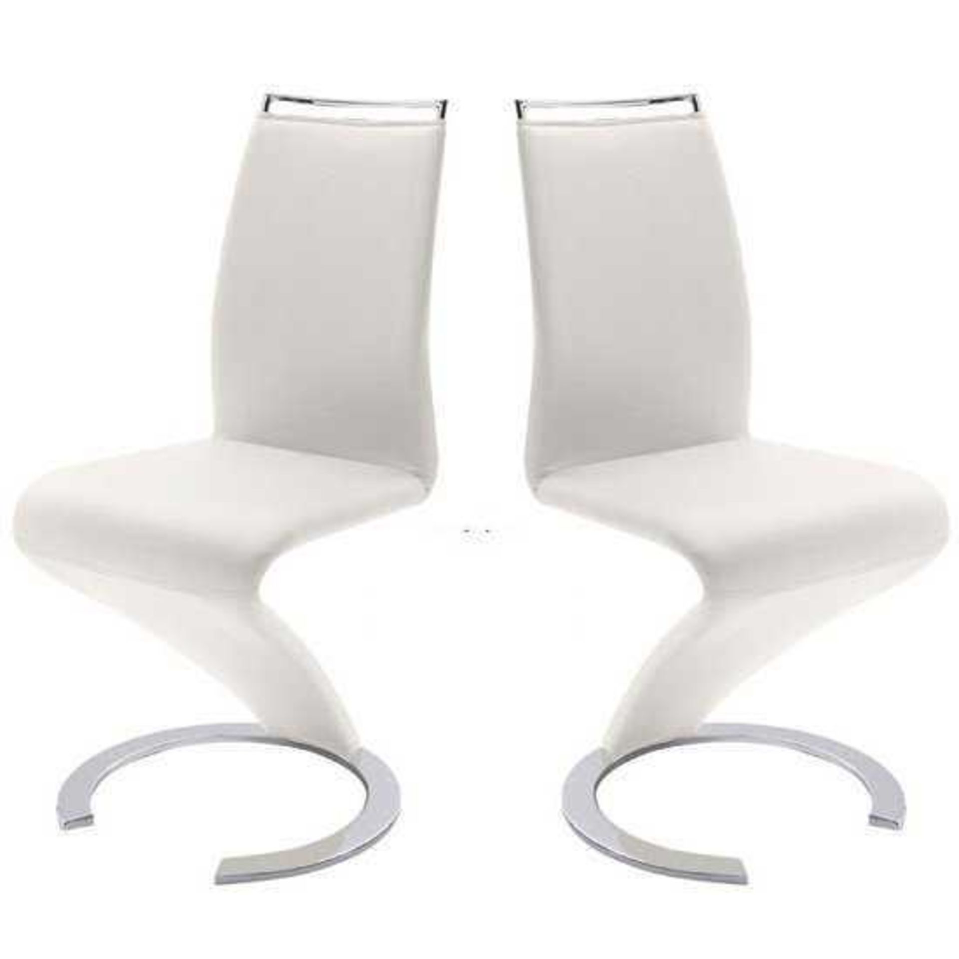 RRP £150. Boxed White Z Shape Dining Chair.