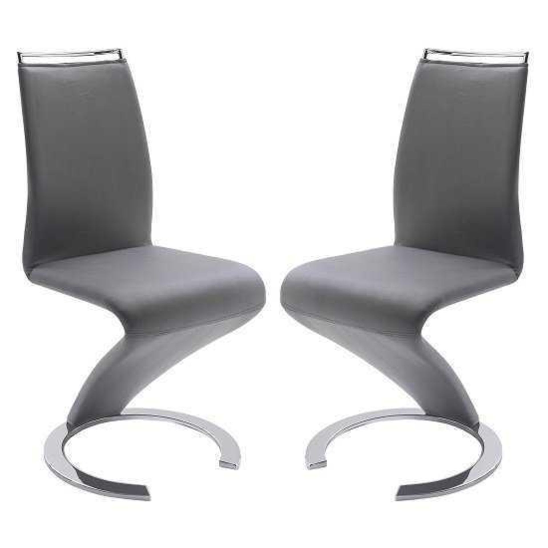 RRP £150. Boxed Grey Z Shape Dining Chair.