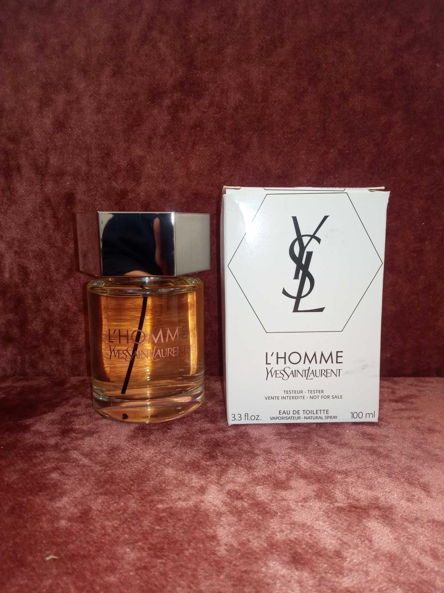 RRP £75 Boxed Unused Ex-Display Tester Bottle Of Yves Saint Laurent L'Homme 100Ml Edt Natural Spray